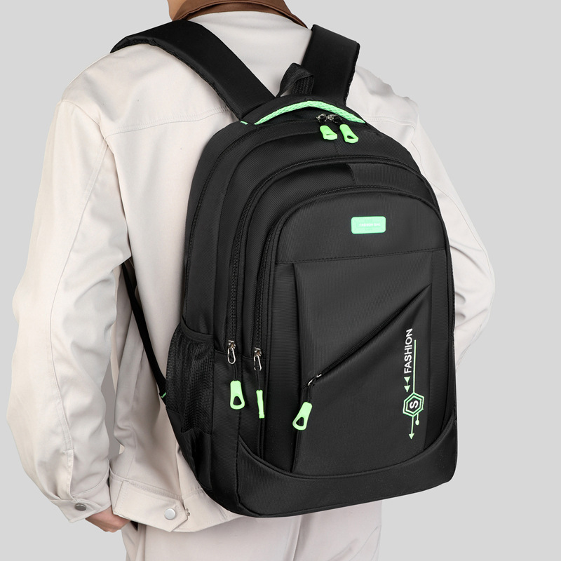  Menswear Oxford Cloth Street Style Multi-Functional Travel Backpack Wear-Resistant Commuter Laptop Bag Bookbag 14 Inch Comput... 