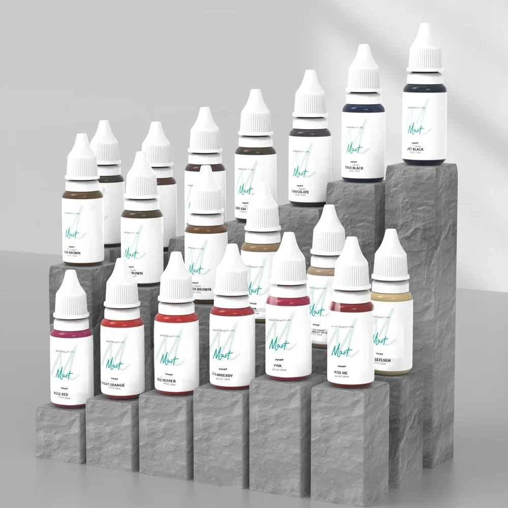 Mast Tattoo 0.41OZ Multicolor Plant Ink for Eyebrow/Eyeliner/lips Microblading Pigment Kit for Permanent Tattoo Makeup Supply