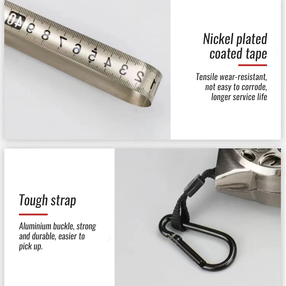 Tape Measure Measuring Tape Stainless Steel Tape Waterproof High Precision Home Hollow Thickened and Hard Rust Prevention