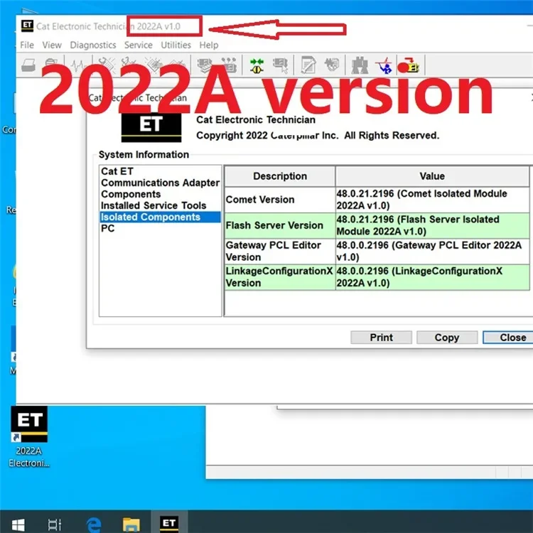 고품질 CAT ET4 ET3 오리지널 솔루션 2022A Cat 특별 검사 CAT4 캐터필러 ET4 트럭 진단 장비