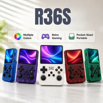 Console di Gioco Portatile R36S con Schermo IPS da 3,5 Pollici, 64G di Giochi Classici Retro, Lettore Video Tascabile