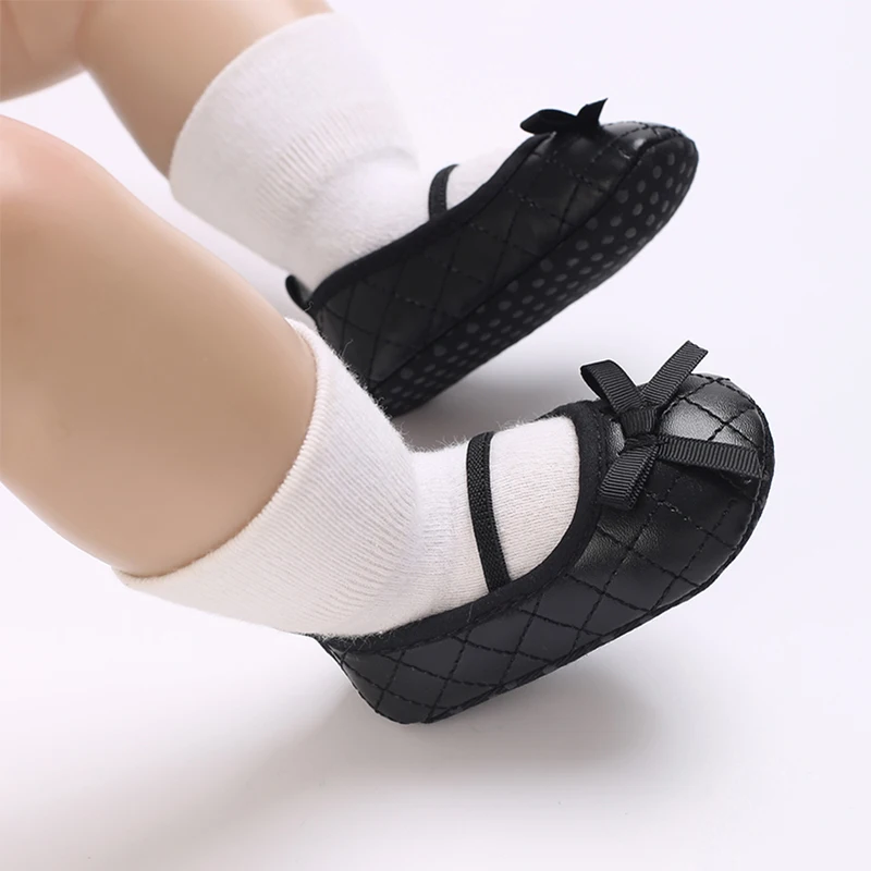 Cute Baby Patent Leather First Walker Shoes for Girl 2024 Infant Newborn Spring Autumn Bow Princess Dress No-Slip Shoes 6