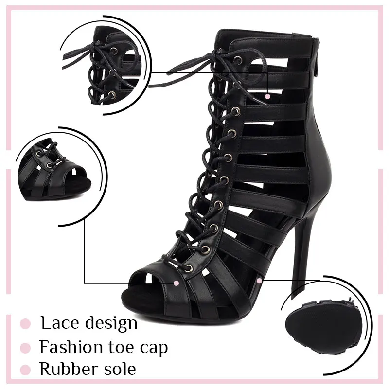 Women's Dance Shoes Girls Latin Modern Dance Pole Dance Special High-Heeled Boots Ladies Trend Sandals 11 cm Indoor And Outdoor 5