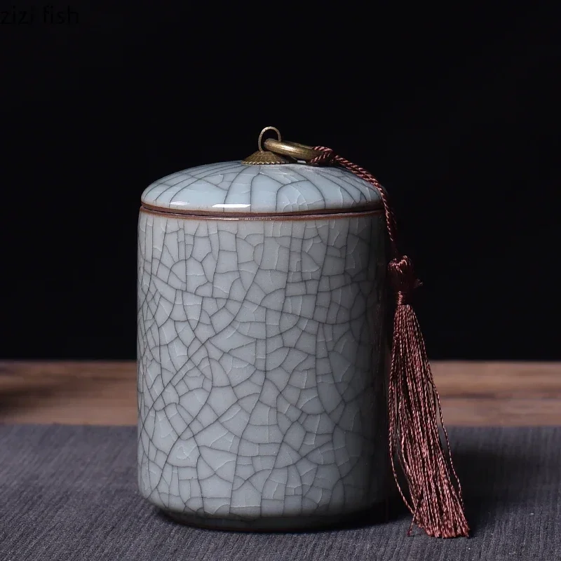 Ceramic Jar Tea Caddy Sealed Storage Tank Candy Jars Tea Box Container Home Organizer Food Storage Box Decorative Jars