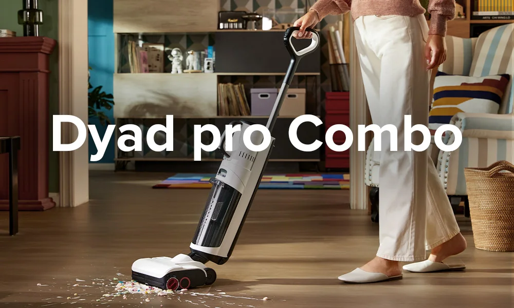 Roborock Dyad Pro Combo，Puissance 17000Pa Fonction 5 en 1 Aspirateur Balai  Laveur intelligent sans fil Séchage / nettoyage automatique Connecter l'APP