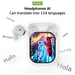 Ultra HD Screen Wireless Sports Earbuds with AI Translator and Noise Reduction Mic (White AI)