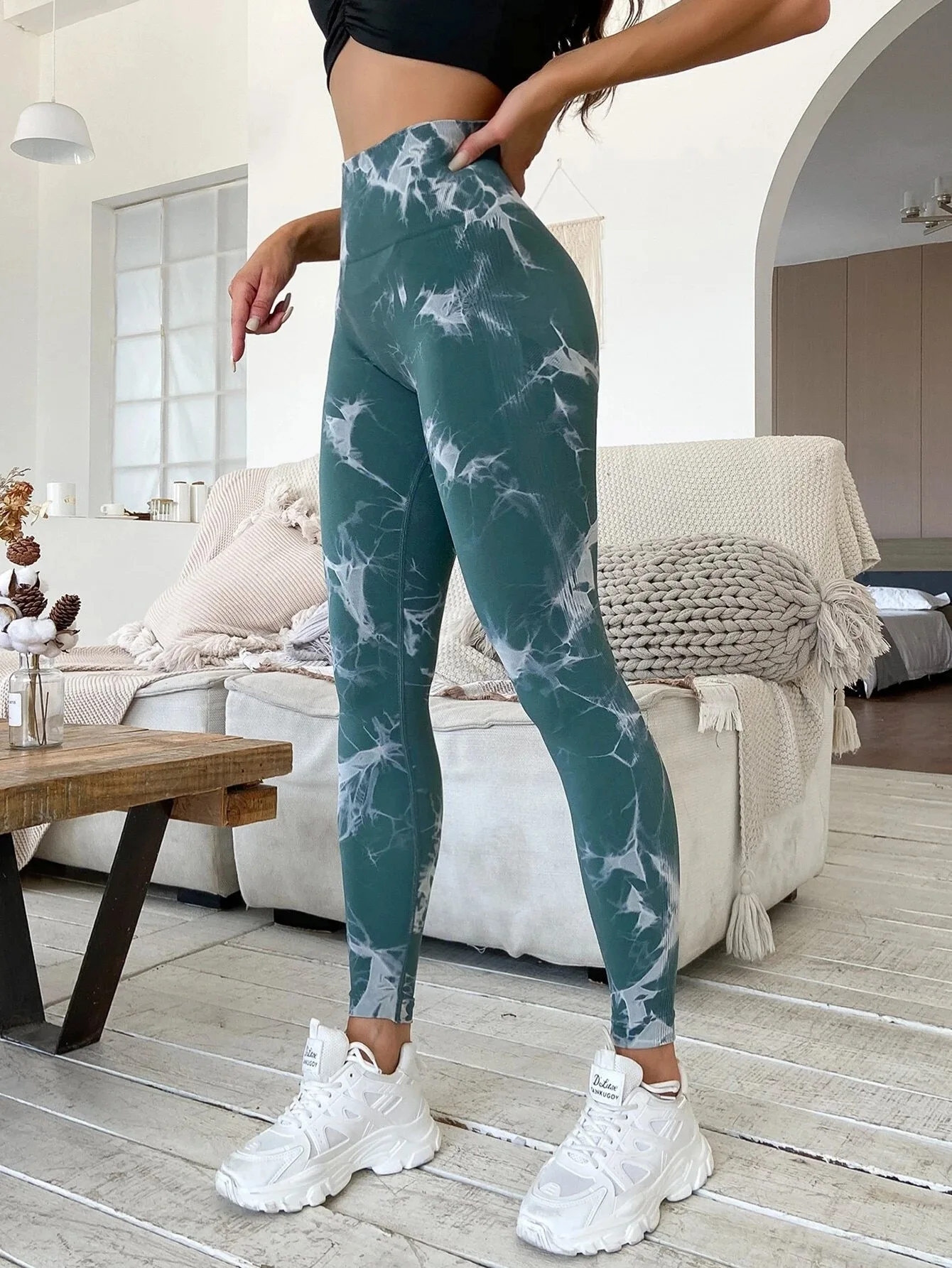 CHRLEISURE Seamless  Leggings Women  Tight Tie Dye Sports Pants High Waisted  Stomach Breathable  Leggings  Joggers Women aybl leggings