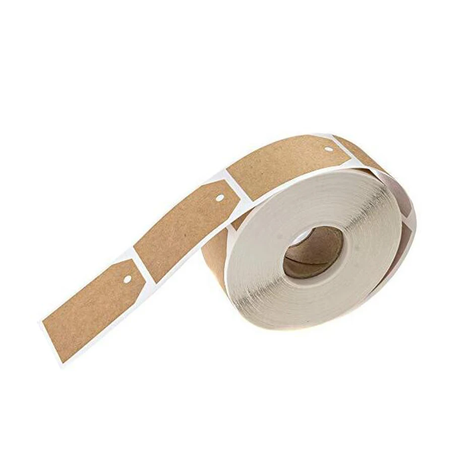 Natural Blank Label Stickers Gift Bottle Food Jar Kraft Tags Brown Self-adhesive 300pcs