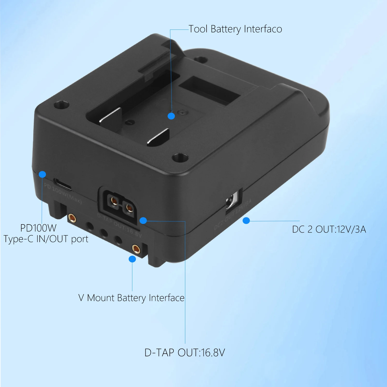 Makita 18V 배터리용 V 마운트 배터리 플레이트 변환기 견고한 다목적 PD100W 조명용 빠른 충전 효율
