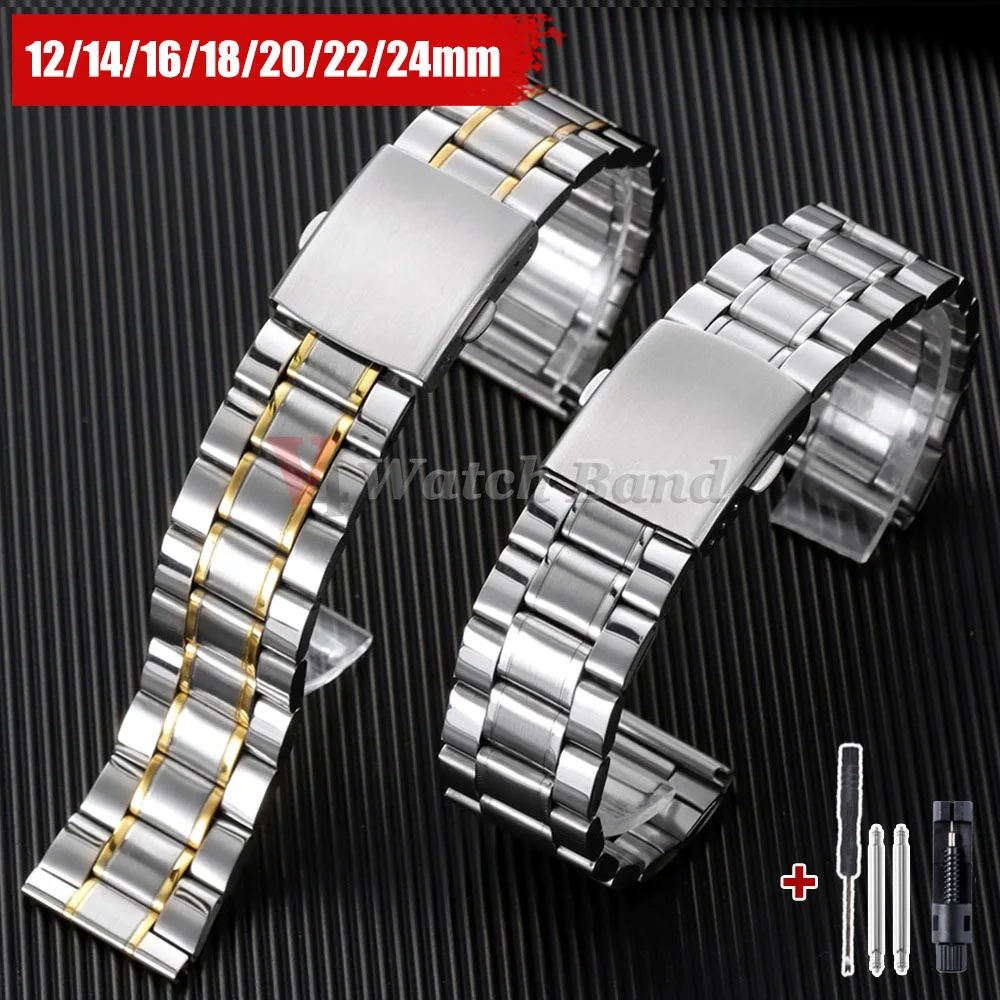 Elegant Metal Wristband Bracelet for Women and Men - Silver & Gold Finish