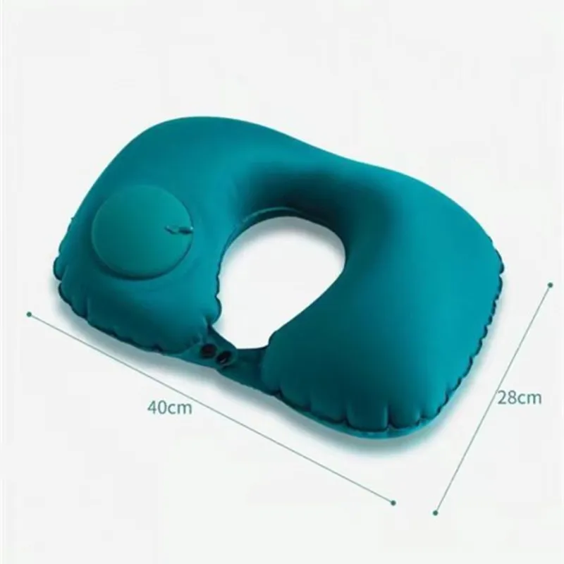 Press inflatable travel pillow U-shaped cervical spine support pillow Car nap pillow office rest pillow