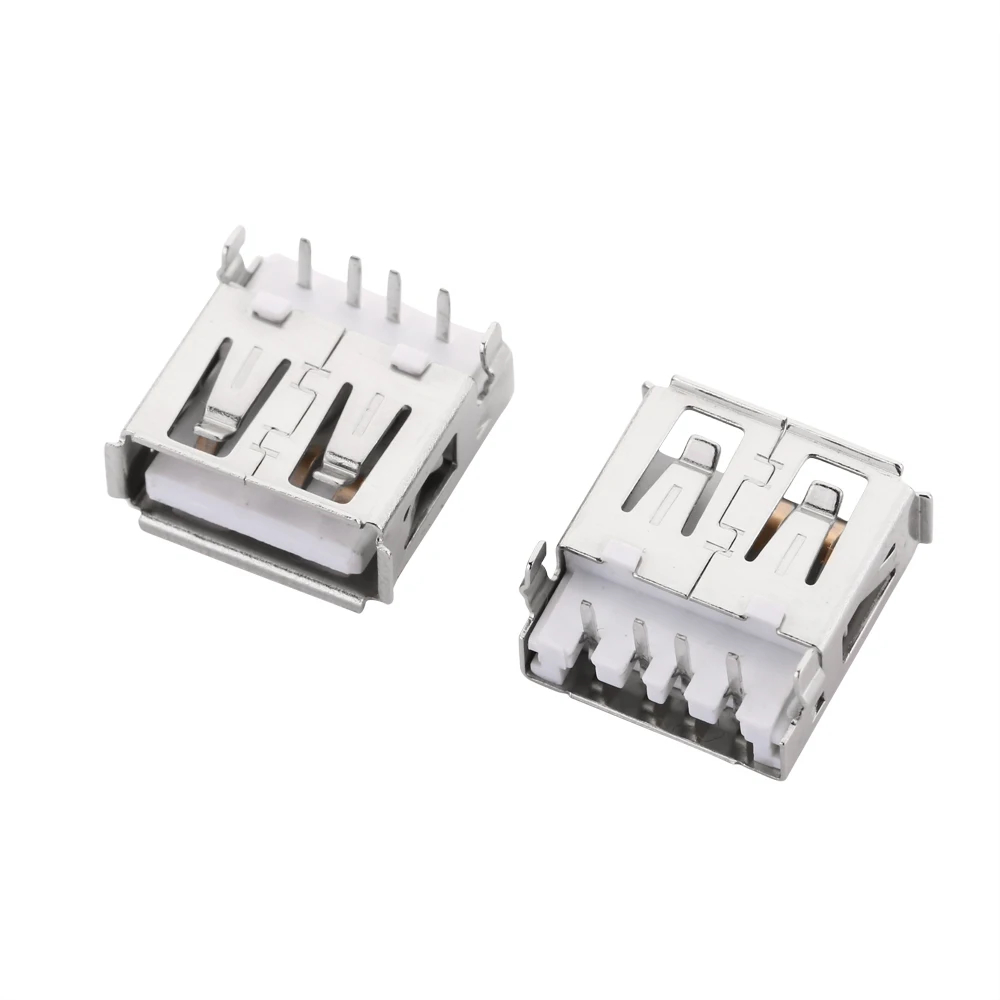 10개 USB 타입 A 표준 포트 암 납땜 잭 커넥터 PCB 소켓 USB-A USB-B 타입