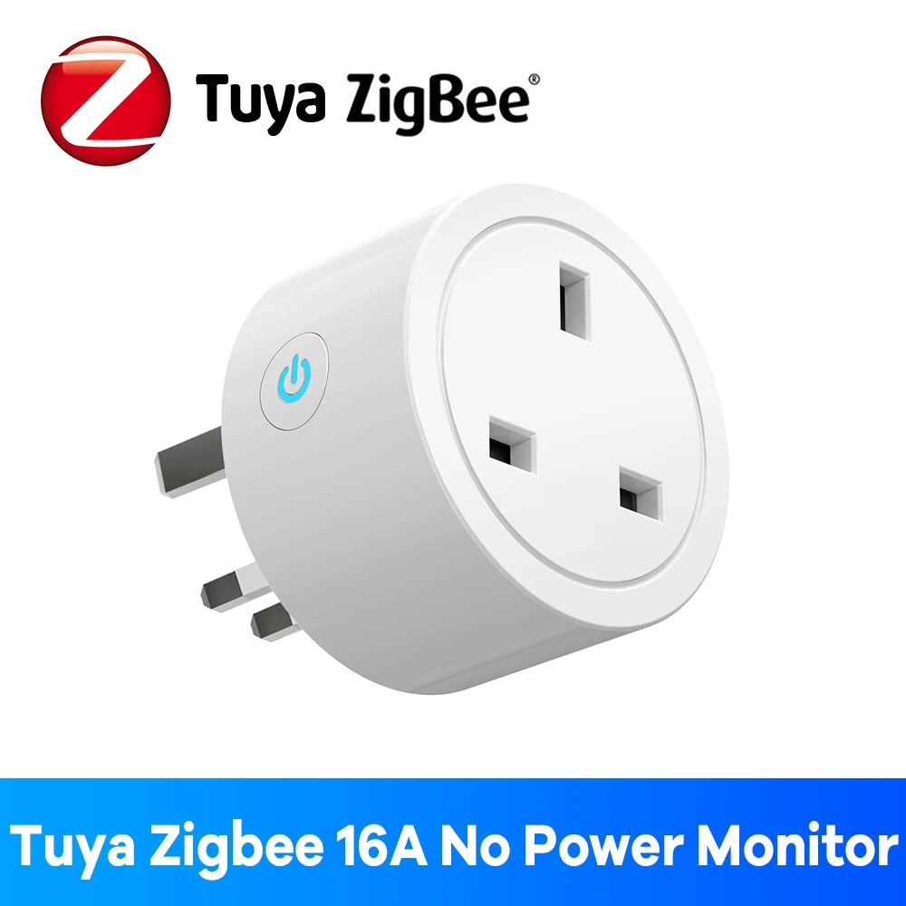 Zigbee スマートプラグ 16A 英国ソケットは Alexa Google ホームエネルギーモニタータイマーリモコン電気ソケット Tuya アプリで動作します