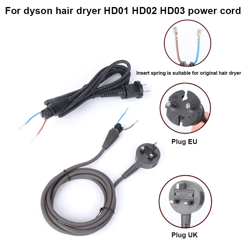 For dyson supersonic hair dryer HD01/HD02/HD03/HD08 Power Line British/EU 220V substitute repair break upgrade accessories