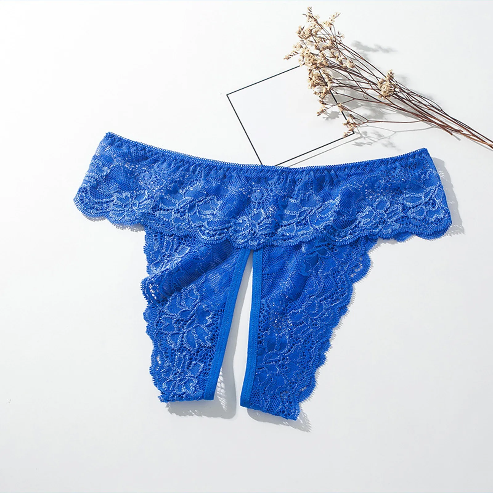 Women Sexy Lace Panties Low Rise Underwear Lingerie Briefs Open Crotch Panties Tempatation Thongs