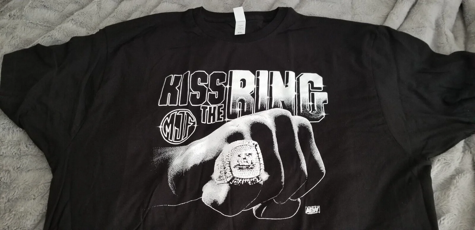 All Elite Crate Exclusive Mjf Kiss The Ring Xxl T Shirt Aew Out Wrestling Maniche Lunghe O Corte