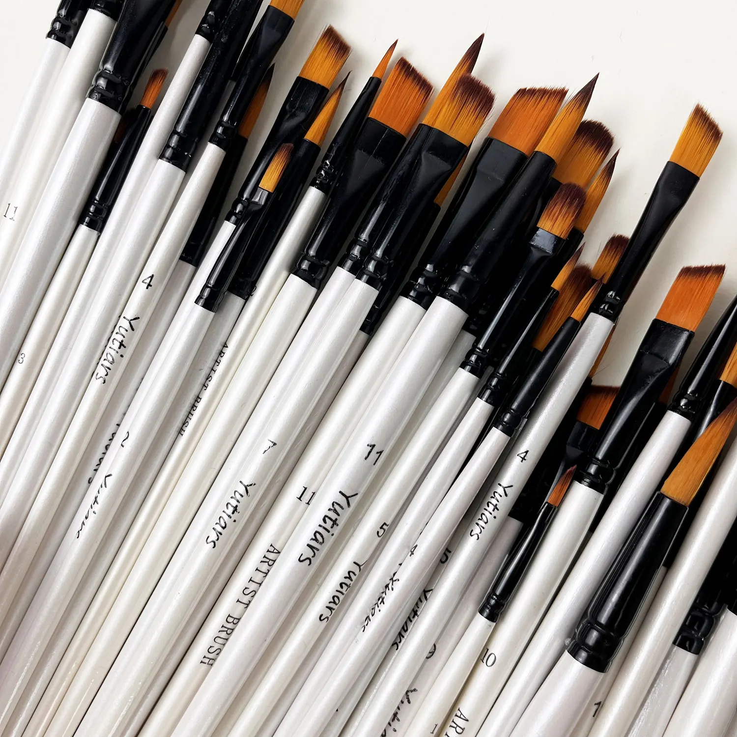Acrylic Paint Brushes Set, 12pcs Professional Artist Paintbrushes for Acrylic Watercolor Oil Painting, Face Body Nail Art, Craft 5