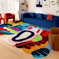 Colorful Children's Bedroom Decorative Carpet Dopamine Minimalist Living Room Large Area Rug Creative Geometric Graffiti Rug 양탄자 1