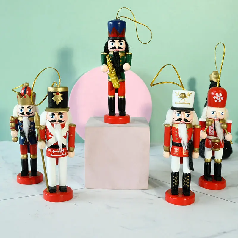

New 12CM cute cartoon nutcracker puppet pendant christmas nutcracker doll child gift HT118