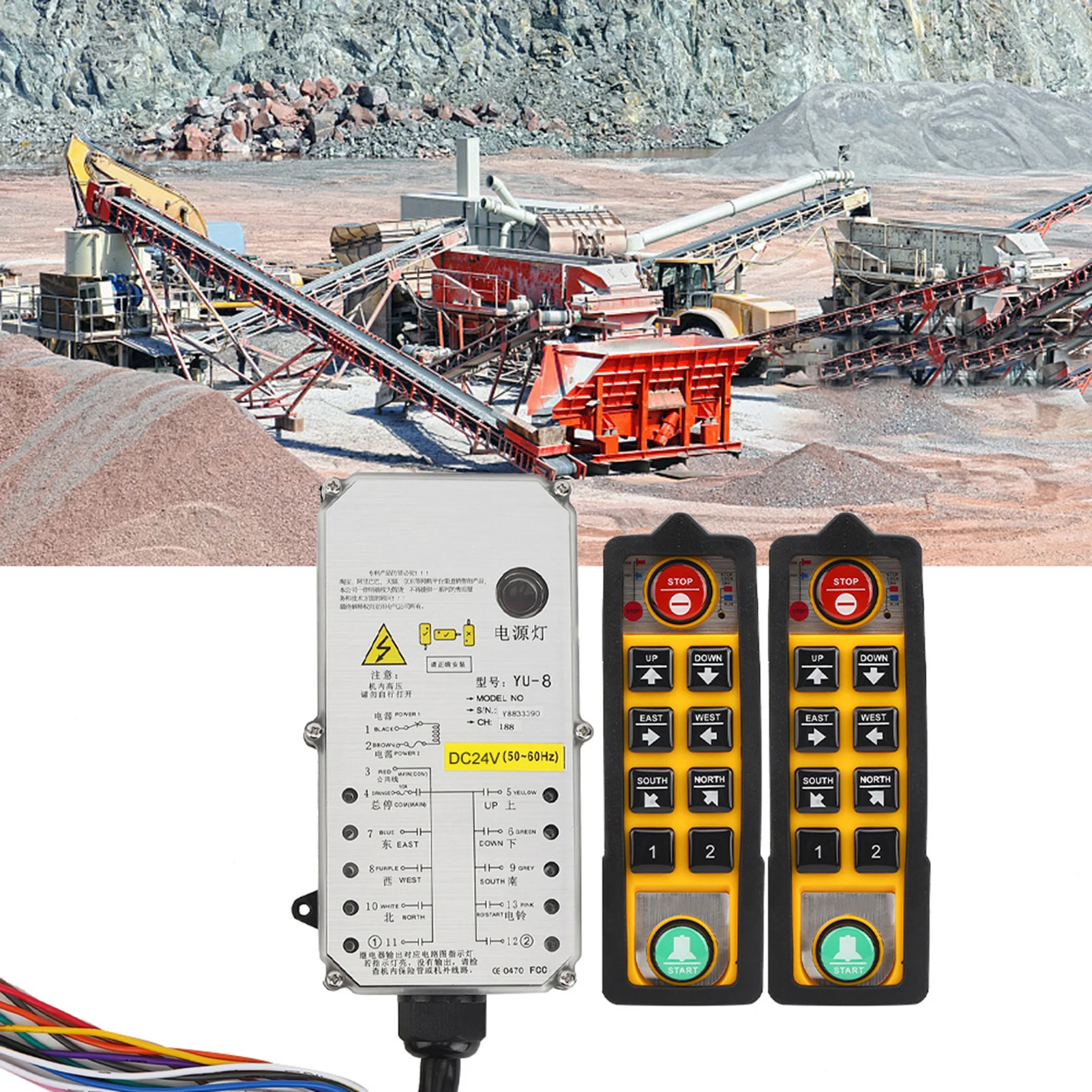 Hoist Controller Double Handle Three Proof Waterproof Acid Oil Resistant Anti Fall for Crane