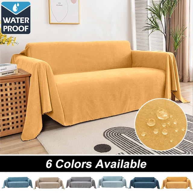 Manta de sofá impermeable multiusos, cubierta de muebles de Color sólido,  tela duradera a prueba de polvo, antiarañazos, decoración del hogar y sala  de estar - AliExpress