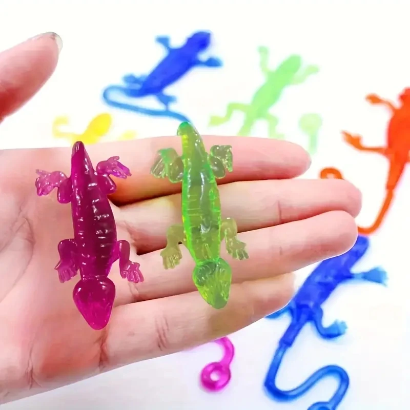 

5/10/20 PCS Elastic Reptile Toys Christmas Gifts Sticky Fidget Stuffing Kids Gecko Funny Target Ball
