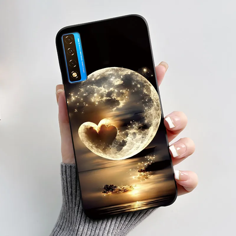 Floral Pattern Shockproof Case - Fashion Cartoon Design, Soft Black Cover