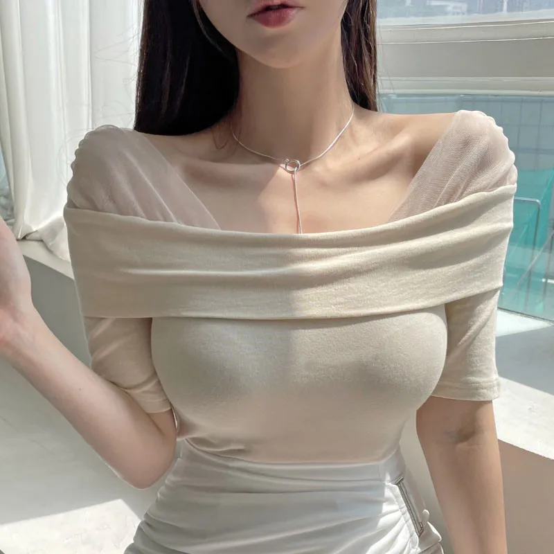 2025 الأساسية الصلبة المحاصيل الأعلى قصيرة الأكمام Crewneck نحيل تي شيرت الصيف عارضة المحملة للنساء Y2K خمر الأعلى Harajuku الشارع الشهير