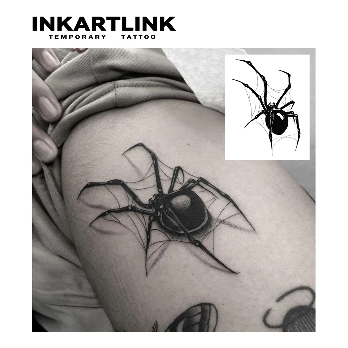 Spider  Temporary Tattoo,Lasts To 15 Days New Technology Magic Waterproof Semi Permanent Sticker. 2