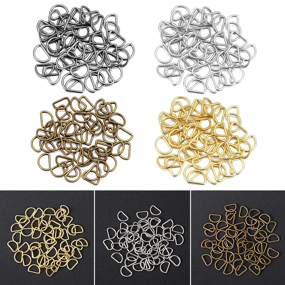

50pcs High quality 4 colors Stuffed Toys Mini Ultra-small Belt Buttons Diy Dolls Buckles D-Buckle Doll Bags Accessories