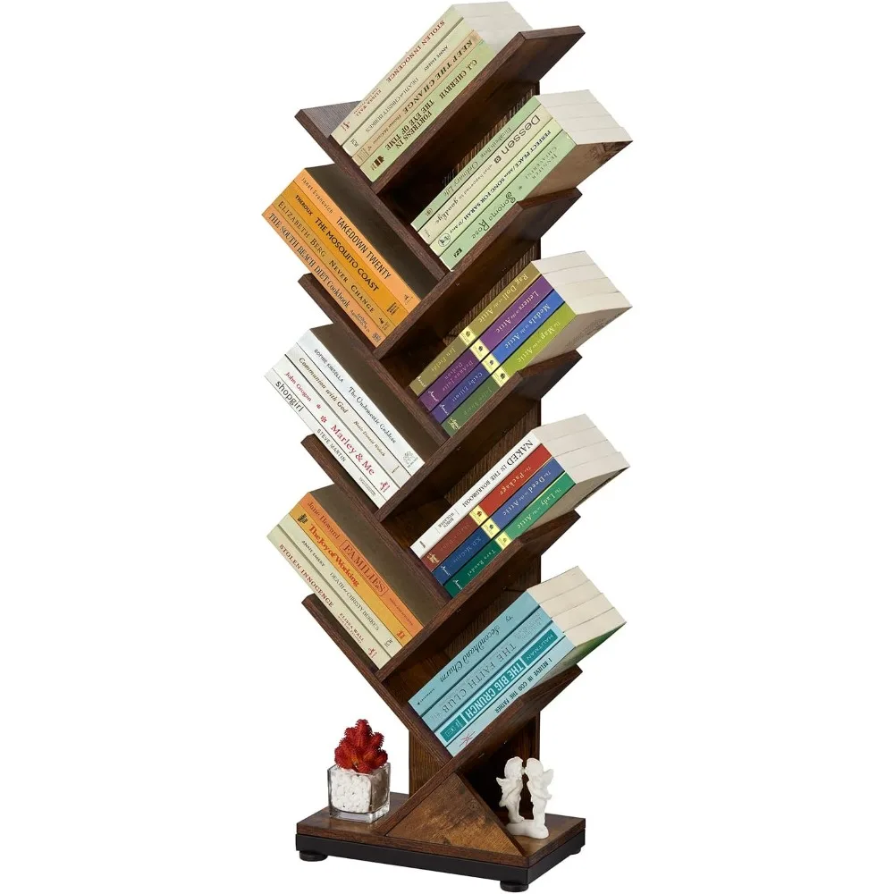 ruboka-9-shelf-tree-bookshelf-384-inch-retro-floor-standing-bookcase-display-for-cds-magazine-books-small-bookshelf