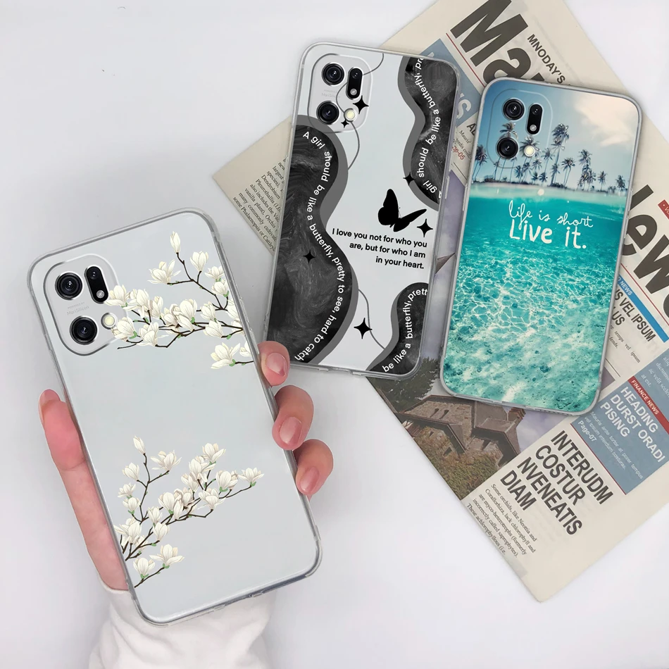 New Design Soft Clear Slim TPU Silicone Anti-Drop Phone Case for Oppo Find X5 Pro Lite