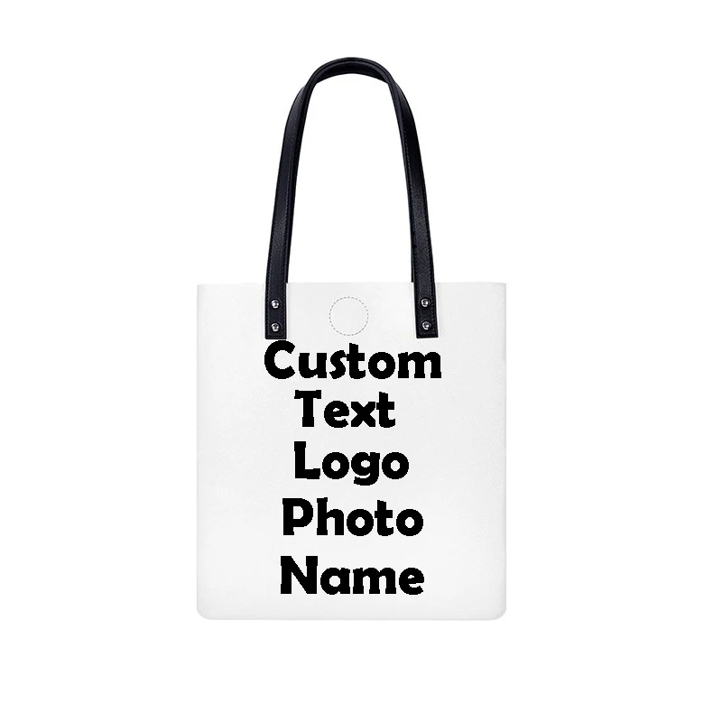 

Custom Waterproof Shopping Bag Personalized Design Double-Sided Printed Waterproof Leather Tote Bag Beach Travel Storage Bag