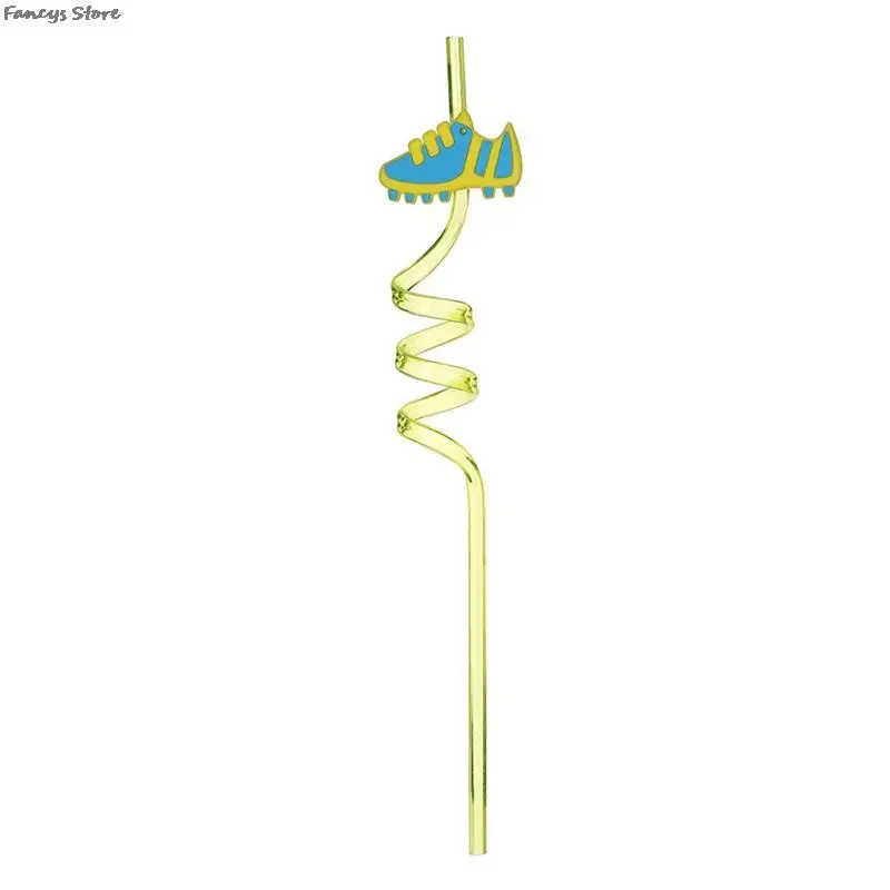 8PCS Football Club Drinking Straw Glass Cocktails Bar Juice Straws Cheering Beer Sports Theme Party Decoration Drink Tableware