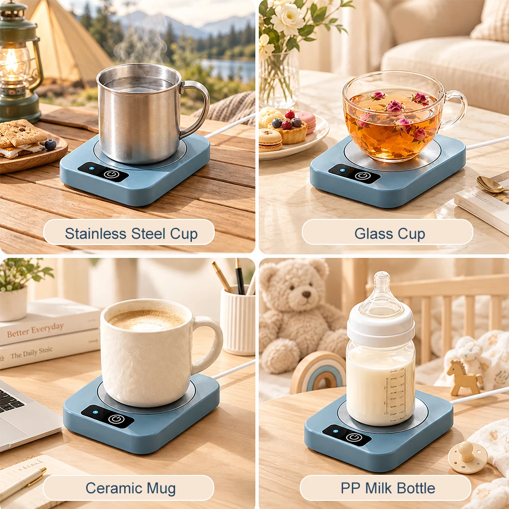 Electric Mug Warmer - Premium Thermostatic Heating Pad for Home, Office, and Kitchen