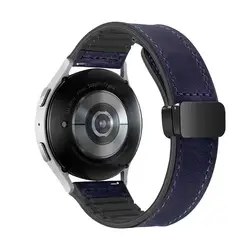 Premium Leather Silicone Magnetic Buckle Watch Strap Bracelet for 22mm CMF Watch Pro 2 (Midnight Blue)