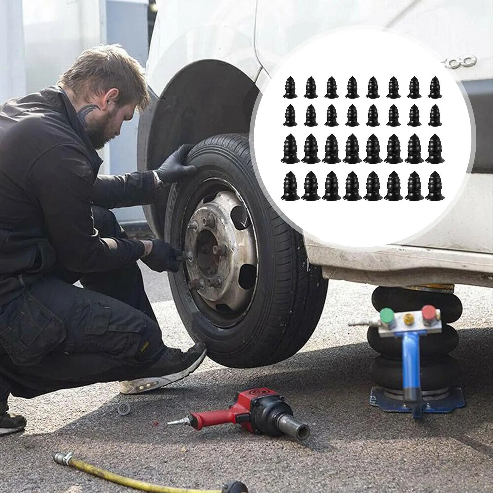 Hikity Car Vacuum Tire Repair Nails Kit Per Ruote Strumento Di Riparazione Pneumatici Colla Chiodi Di Gomma Di Qualità Strumenti Di Riparazione Access