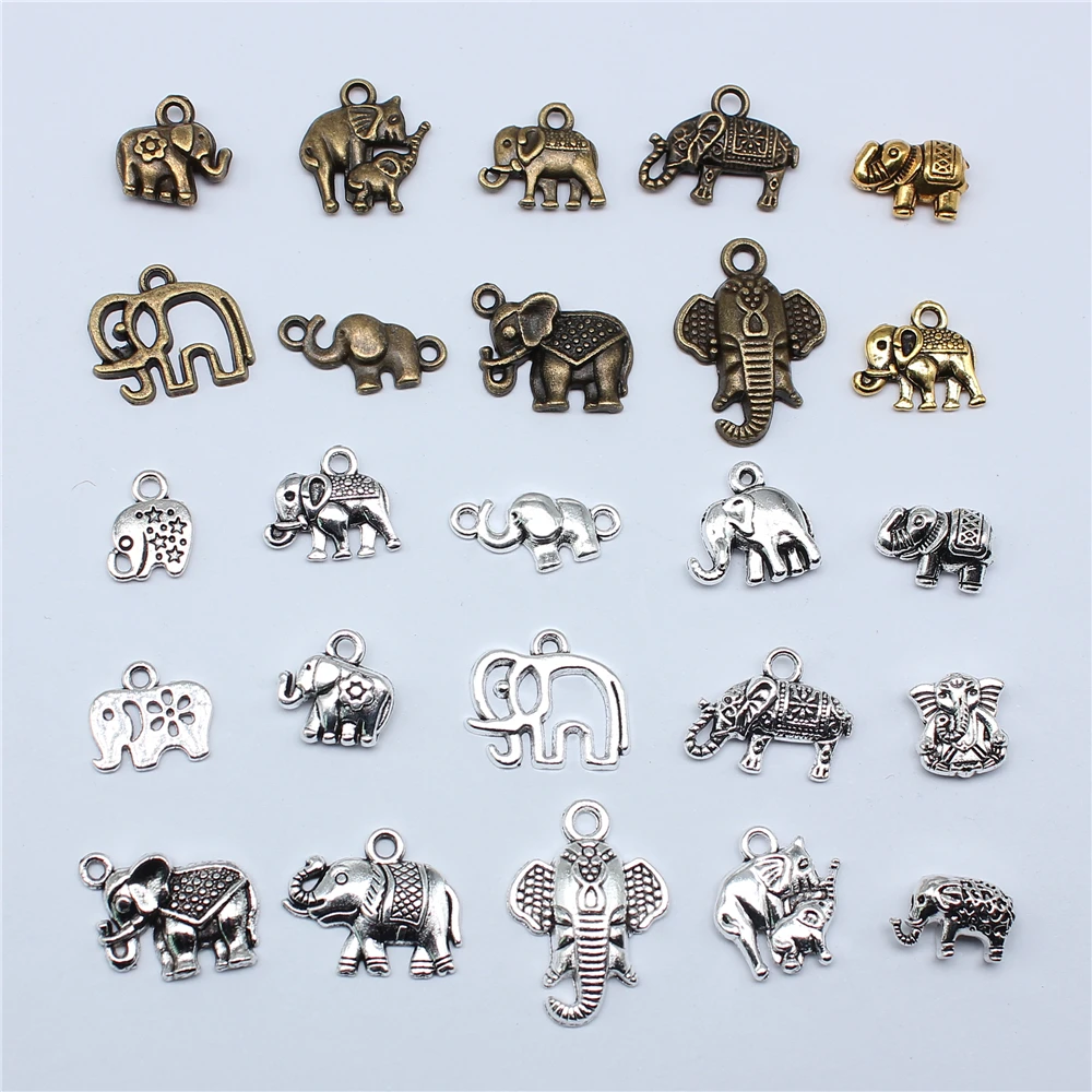 Elephant Charms Jewelry Making Silver Silver Beads Jewelry Making
