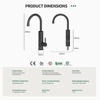 Chauffe-eau électrique Briwellna 220V 2-en-1 : Robinet de cuisine sans réservoir, robinet électrique à débit continu, douche instantanée 5