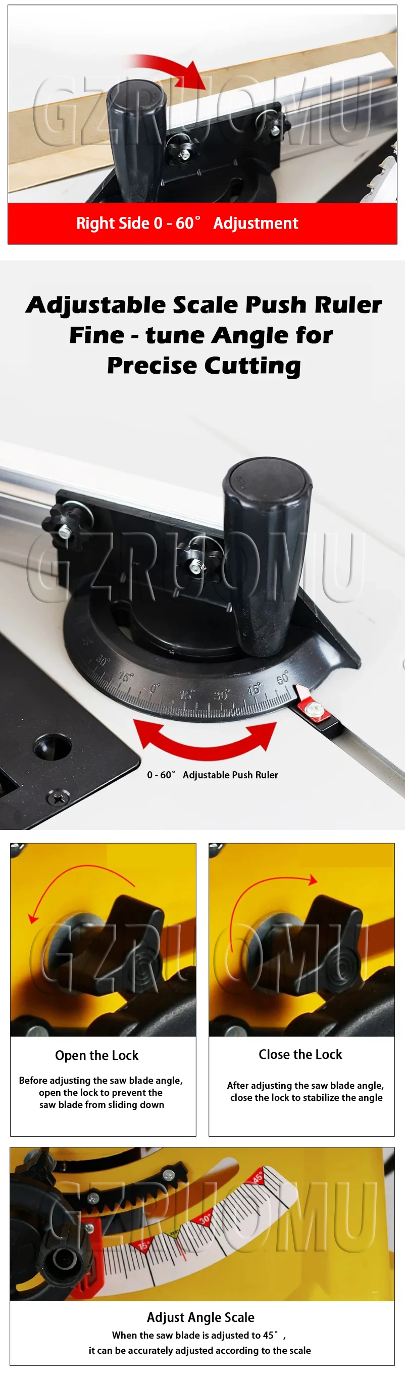 10-Inch Household Miniature Woodworking Table Saw - Electric Multi-Function Prec