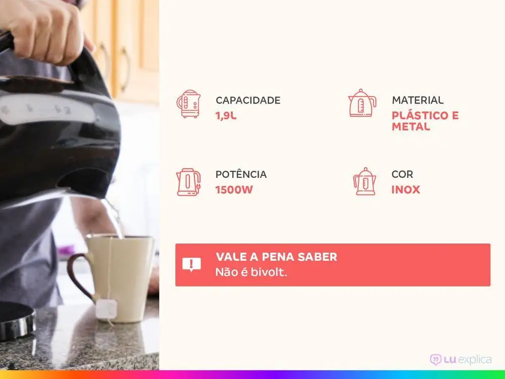 Chaleira Elétrica Britânia BCH12I 1,9L 2