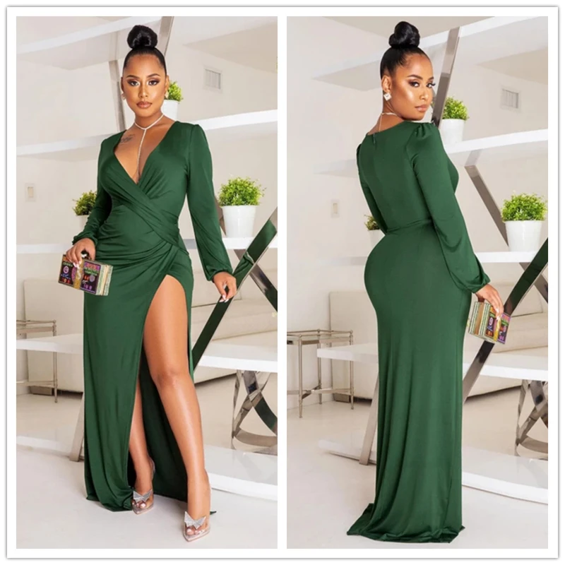 IMEKIS Damen Schwangerschaftskleid - Off Shoulder Langarm Mit Seitenschlitz