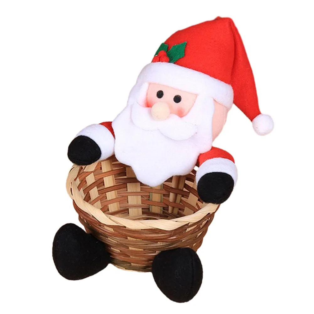 

Christmas Candy Basket Christmas Table Decoration Children Candy Box Xmas Elk Snowman Snack Candy Storage Baskets Container