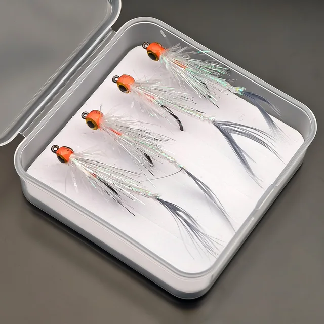 4 Pack Baitfish Flies Streamer Flies for Freshwater Saltwater Fishing 7
