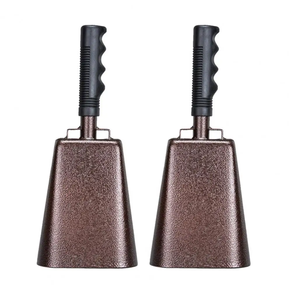 2Pcs Large Cow Bells With Handle Rustproof Compact Size Sporting Events  Hand Percussion Cowbells Cheering Bell Chimes