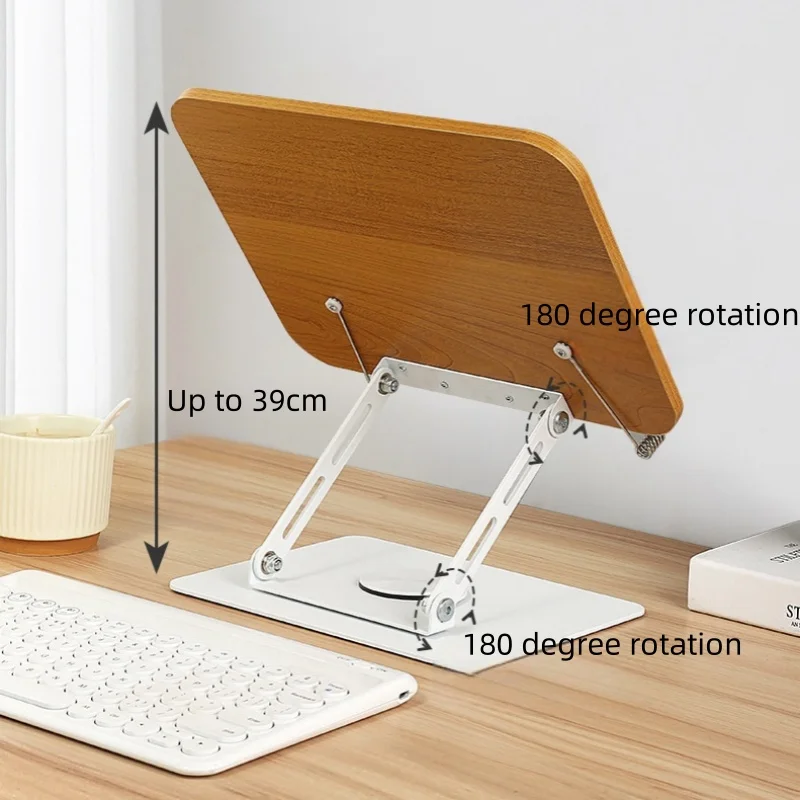 Reading Stand Desktop Multi-functional Lifting Support Frame Reading Adult Artifact Student Rotating Wooden Book Holder