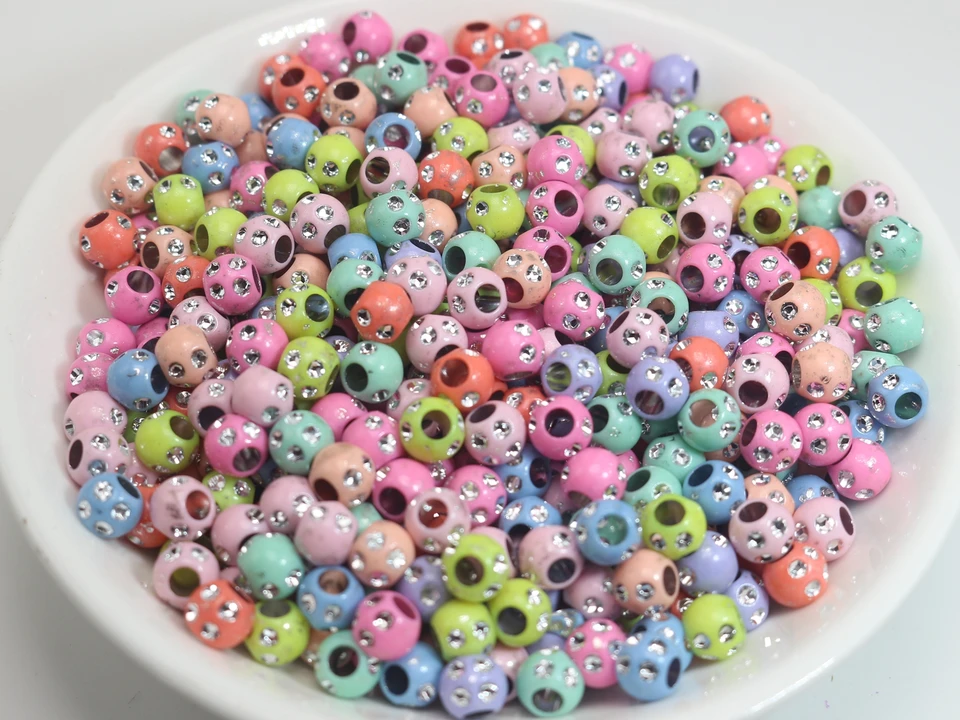 50 Shiny Mixed Metallic Round Pony Beads - 12x10mm For Kids Crafts & Kandi