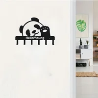 1pc Fascinating Cute Panda Keychain Wall Mounted Coat Rack Keychain Key Hanger Towel Rack Intriguing Wall Mounted Item 1