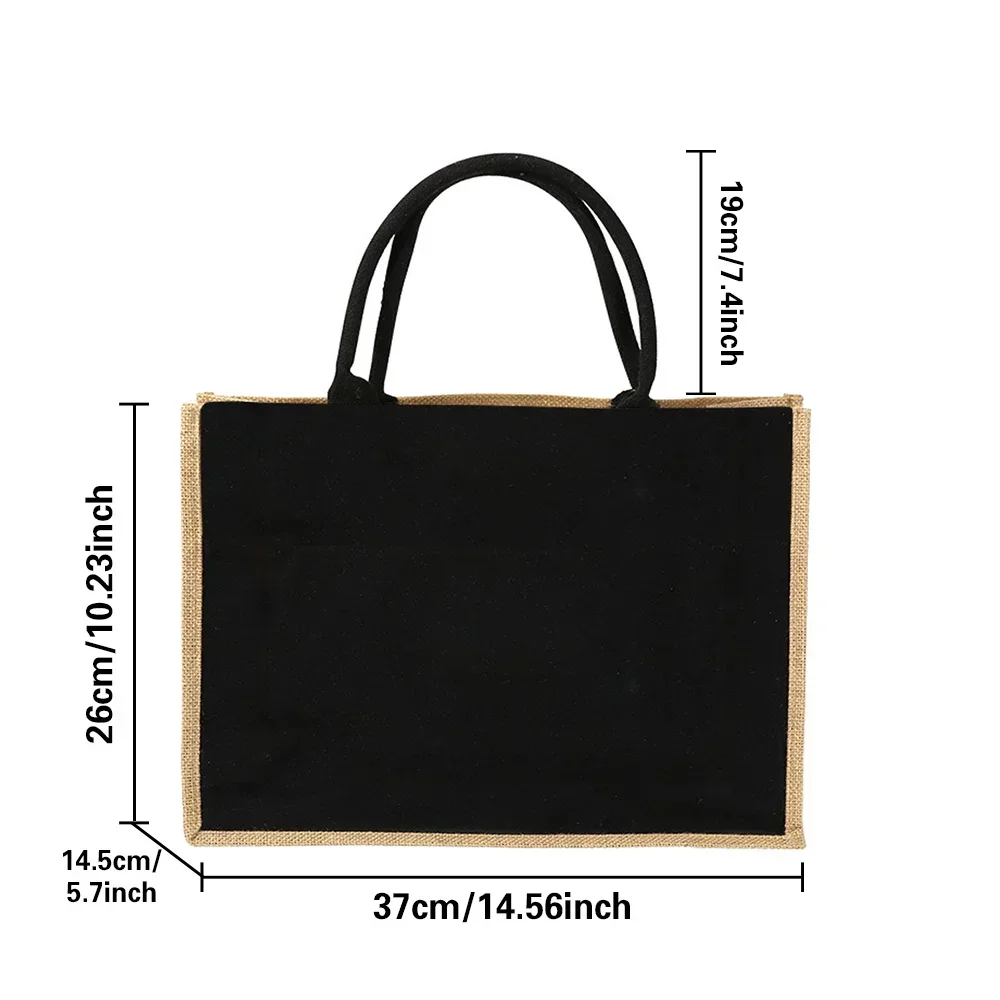 Shopping Bag Burlap Shopping Bags Vintage Jute Imitation Sacks Linen Bag Beach Laminated Bag Teacher Series Reusable Grocery Storage Pounch Storage Bags Grocery Bags Linen Bags