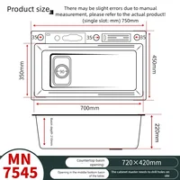 อ่างล้างจานสแตนเลสน้ําตกล้างจานผักอ่างล้างหน้ามัลติฟังก์ชั่นสมาร์ทดิจิตอลจอแสดงผลขนาดใหญ่ช่องเดียว 6